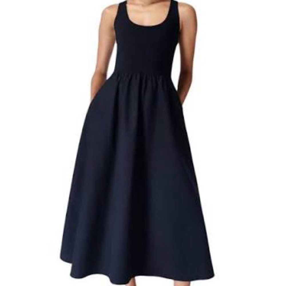 Sweaty Betty Black Ribbed Racer Dress